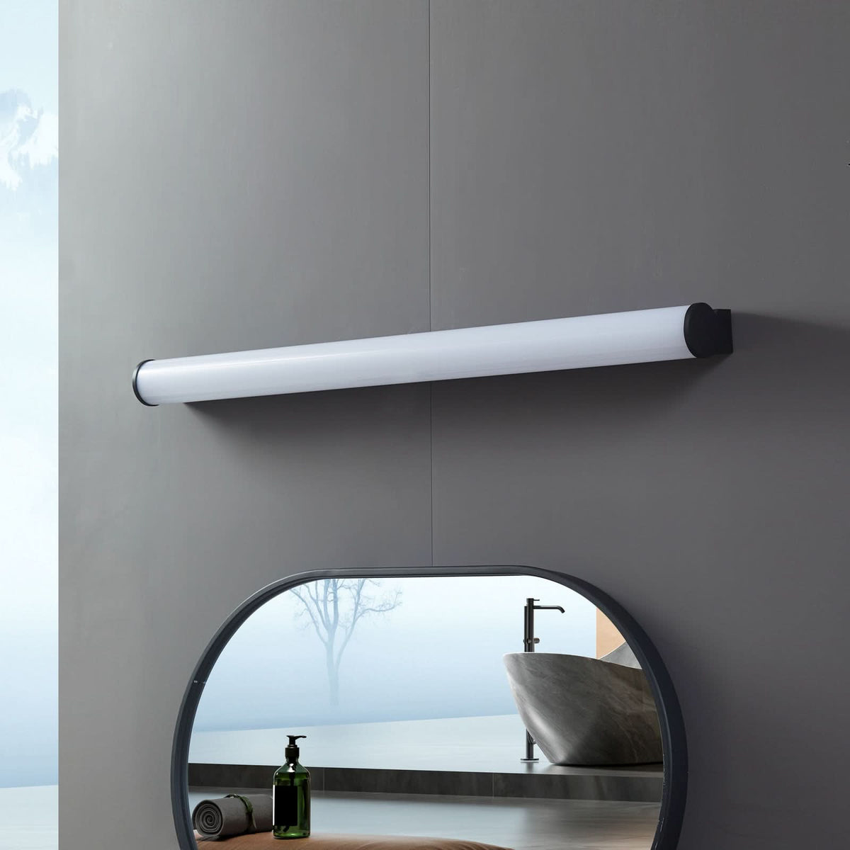 Applique murale LED en aluminium, noir et blanc, hauteur 6,4 cm, IP44