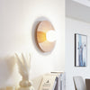 Applique murale Zain en verre, bois et blanc, Ø 33 cm