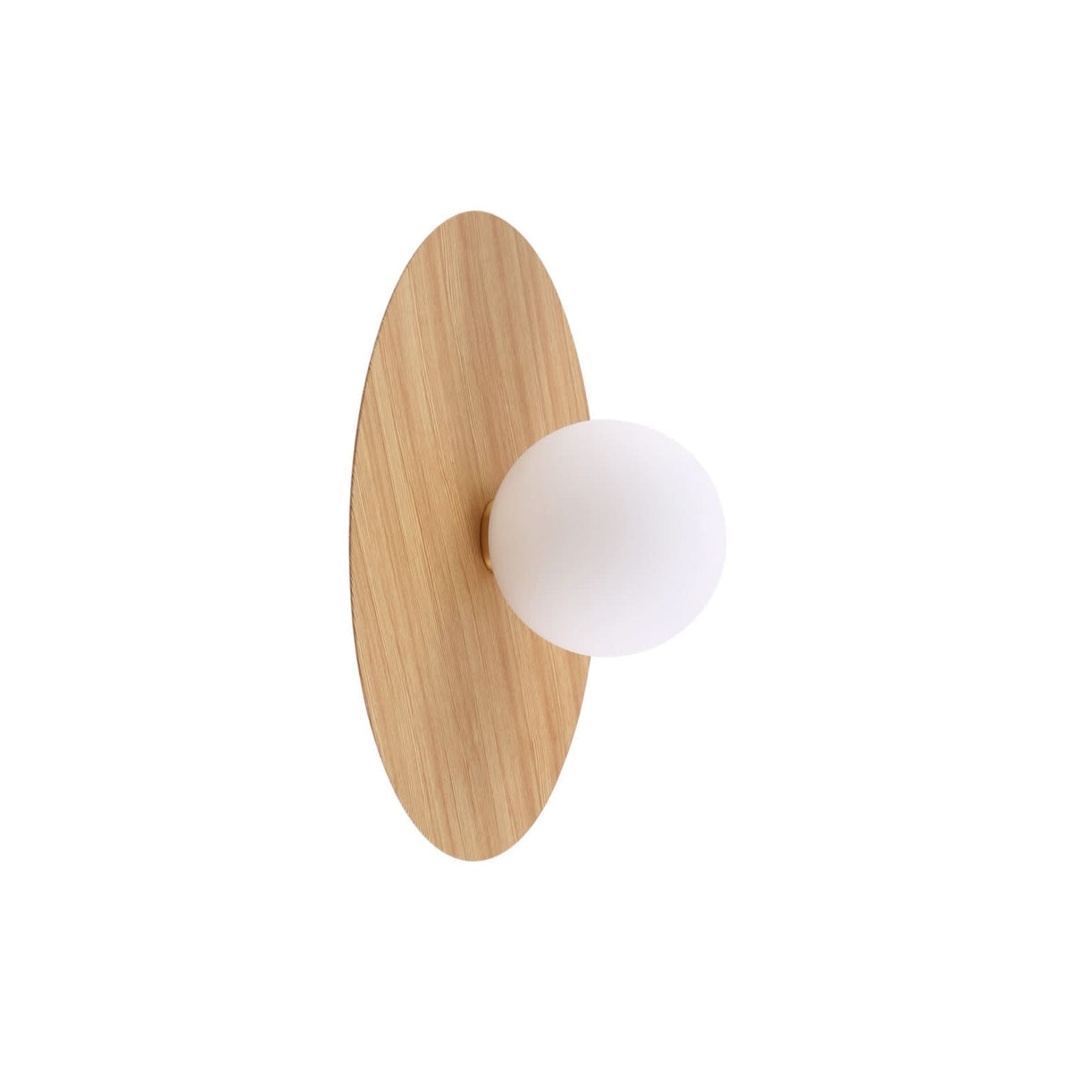 Applique murale Zain en verre, bois et blanc, Ø 33 cm