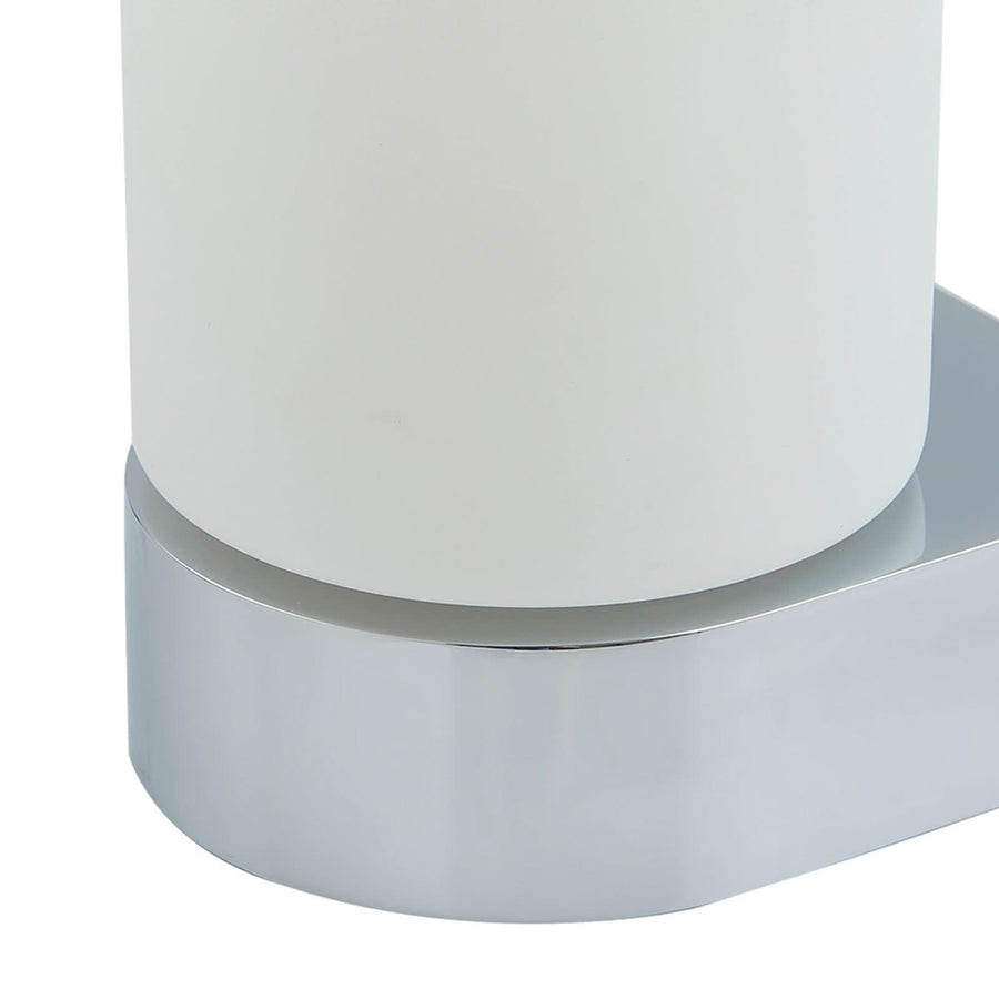 Applique murale Basolo en verre, chromé et blanc, hauteur 17,2 cm, IP44