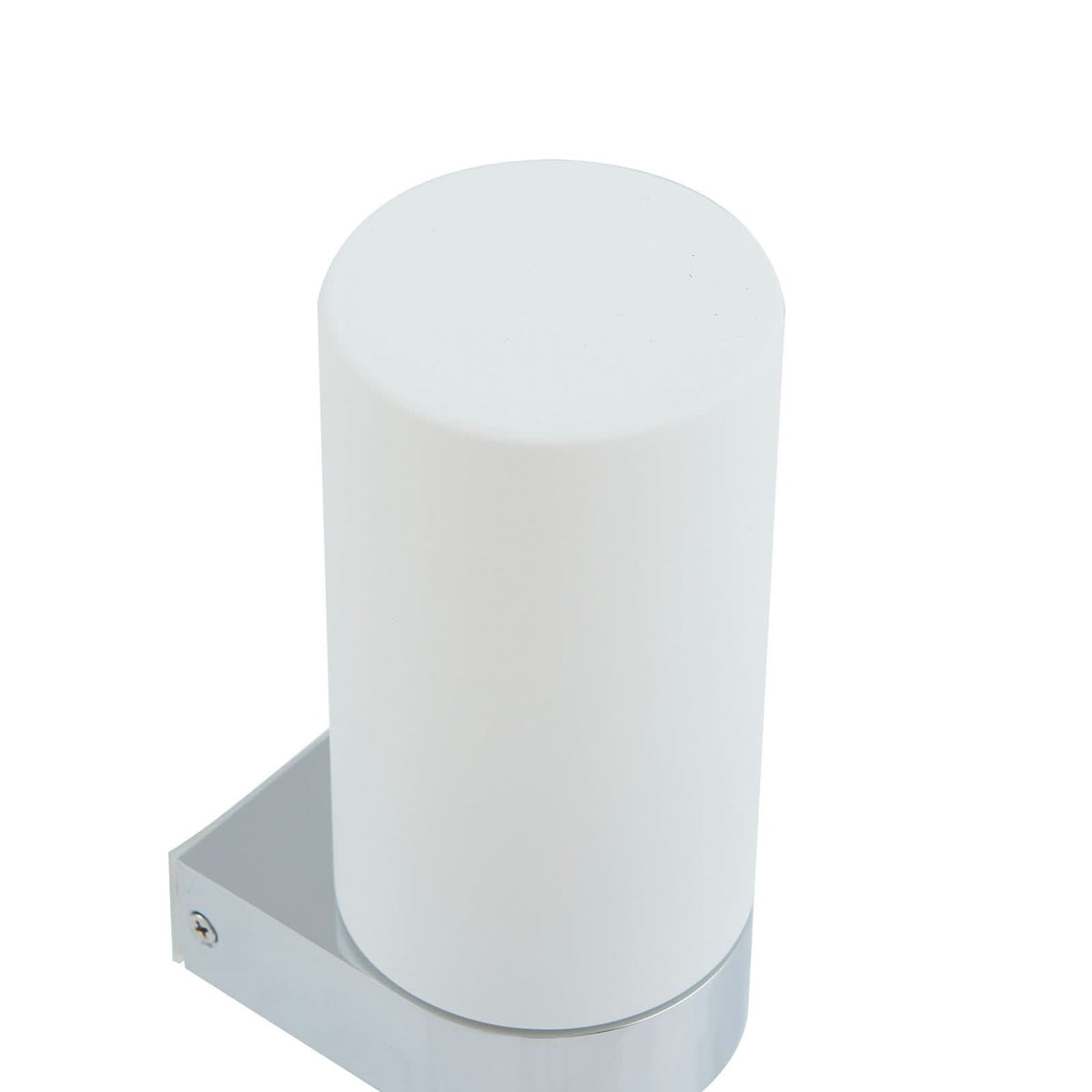Applique murale Basolo en verre, chromé et blanc, hauteur 17,2 cm, IP44