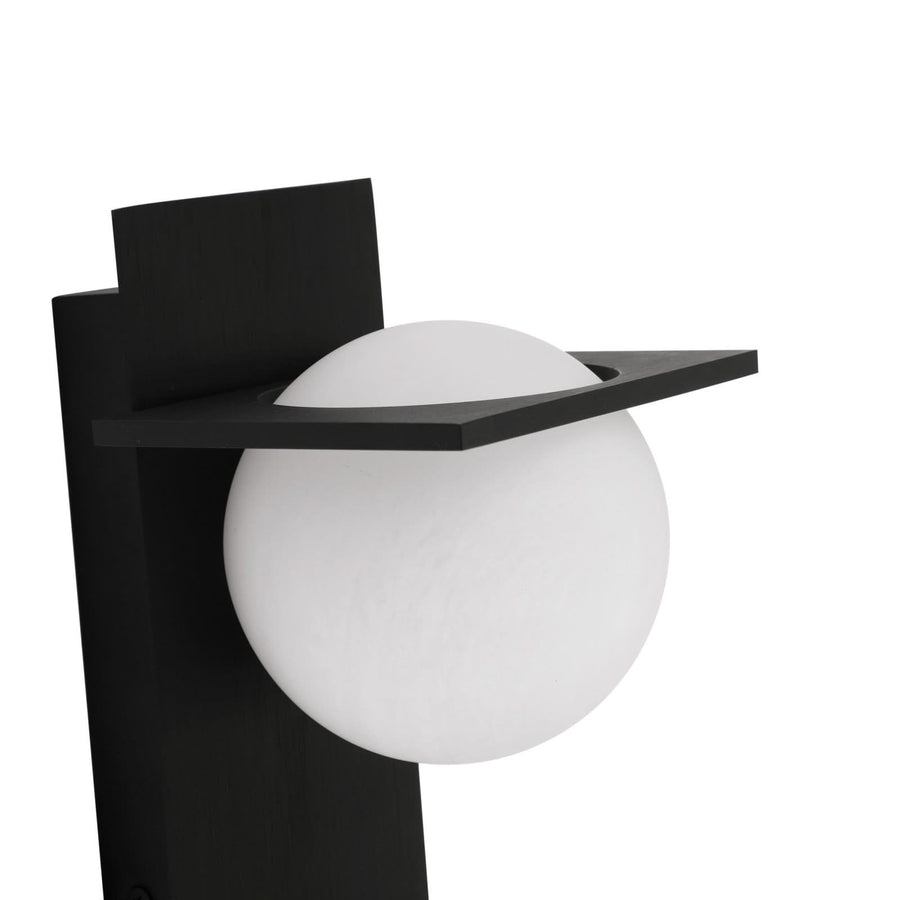 Applique murale Kulka en verre, noir et blanc, 2 lumières, hauteur 32 cm