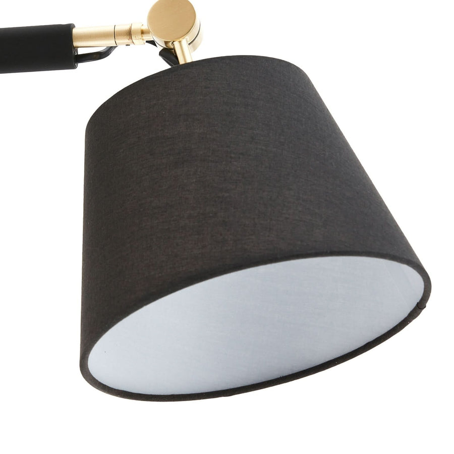 Applique murale Marvaine en tissu, noir et doré, hauteur 27 cm