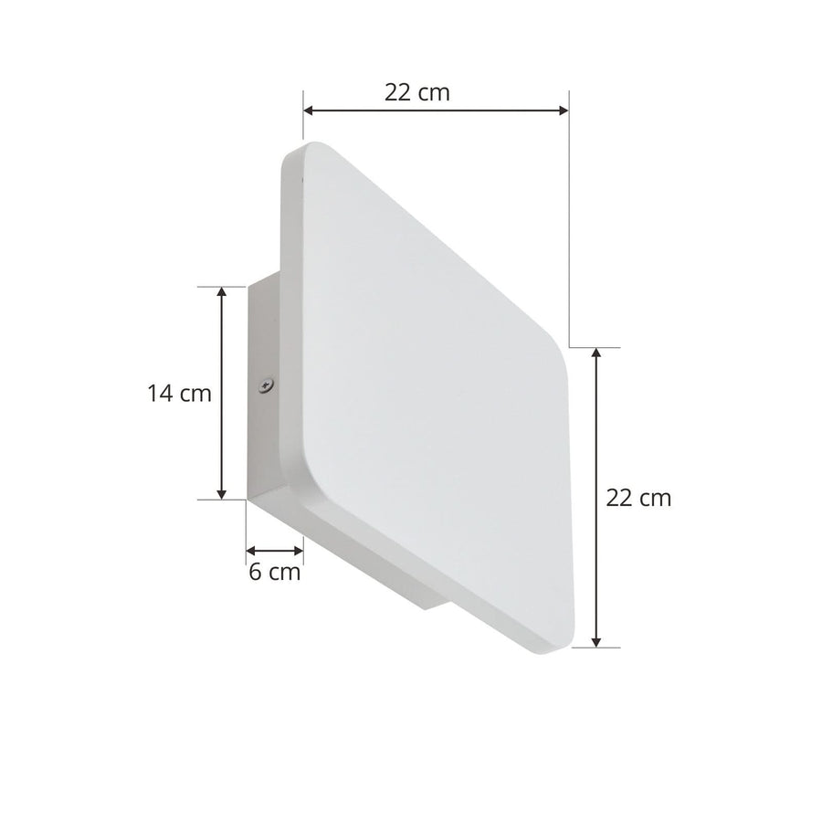 Applique murale LED Elrik en métal, blanc, hauteur 22 cm