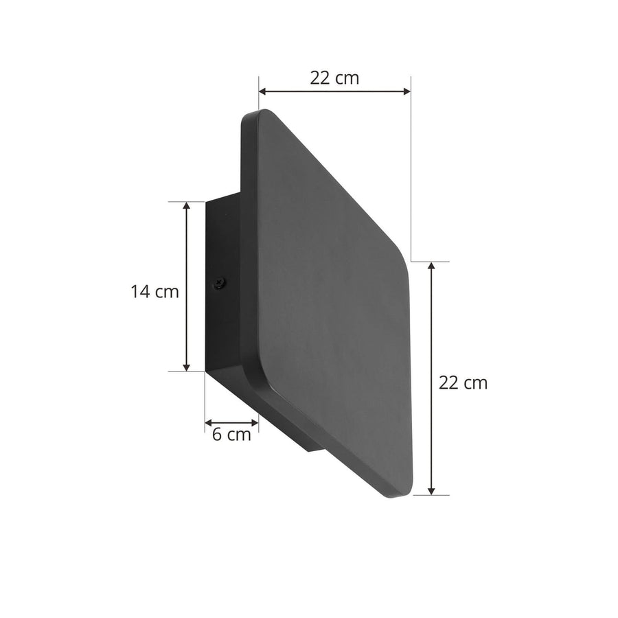 Applique murale LED Elrik en métal, noir, hauteur 22 cm