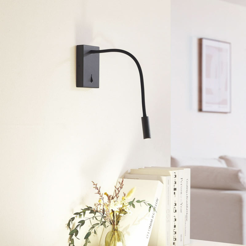 Applique murale LED Hetti en métal, noir, hauteur 14 cm
