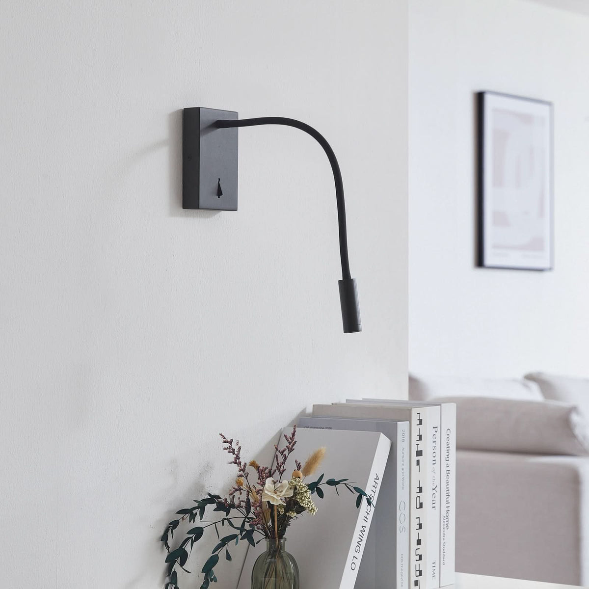 Applique murale LED Hetti en métal, noir, hauteur 14 cm