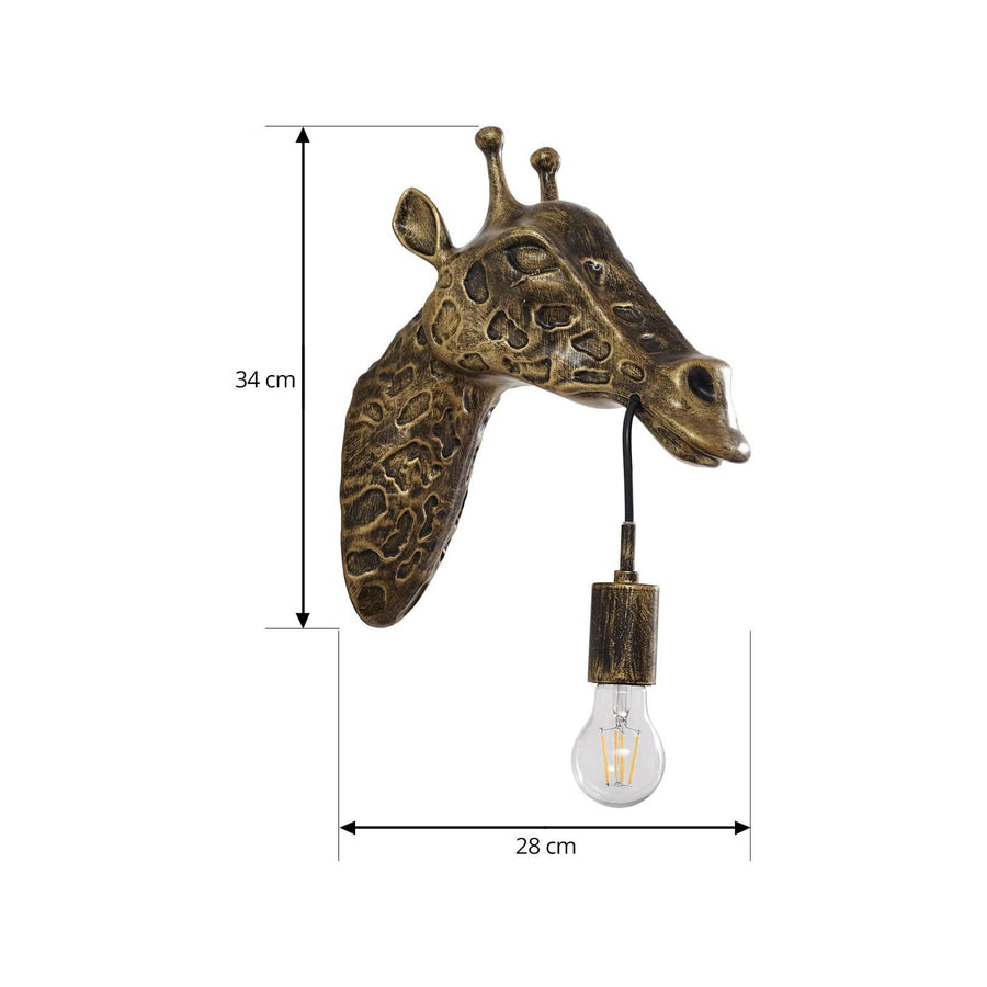 Applique murale Nirvathia en métal, laiton, hauteur 34,5 cm