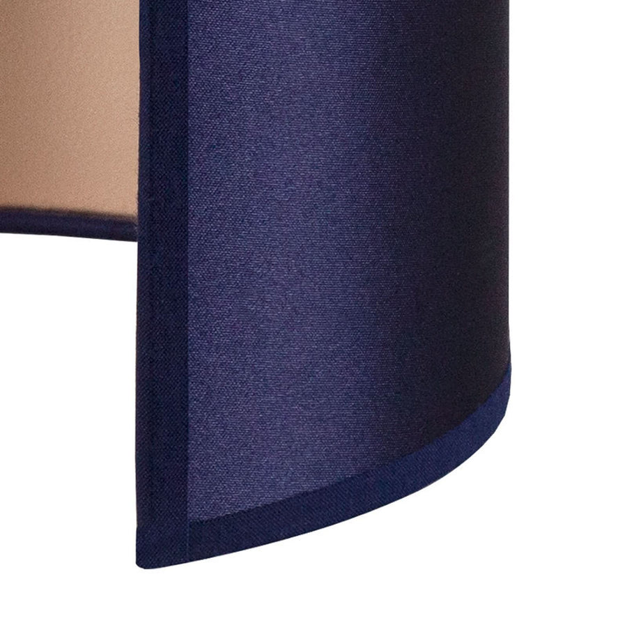 Applique murale Satin en tissu, bleu foncé et doré, hauteur 24 cm