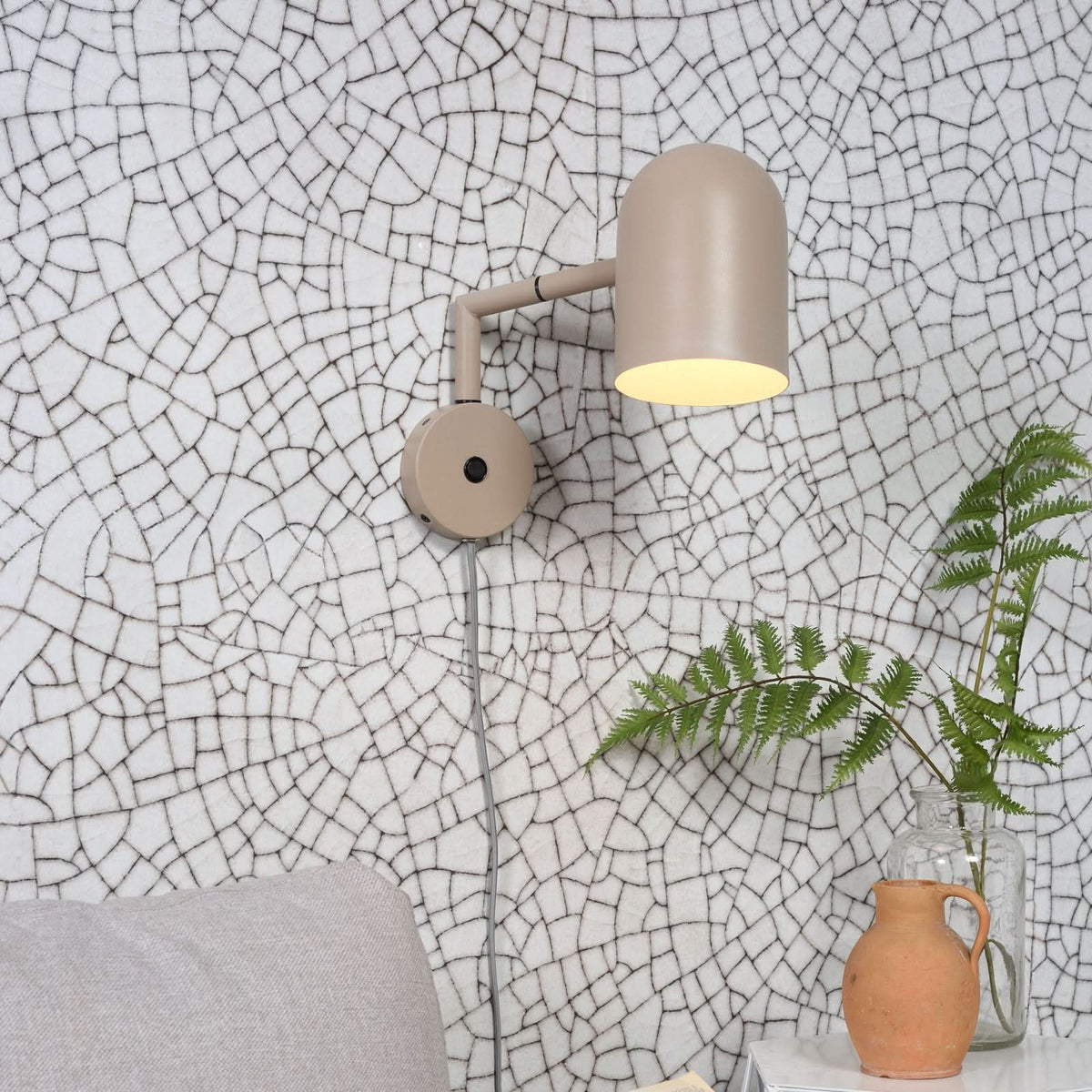 Applique murale Marseille, sable, hauteur 27 cm