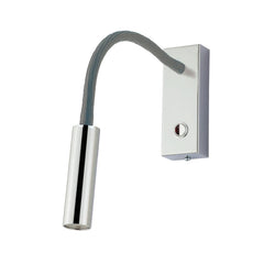 Applique murale LED Rocco en aluminium, chromé et gris, hauteur 35 cm