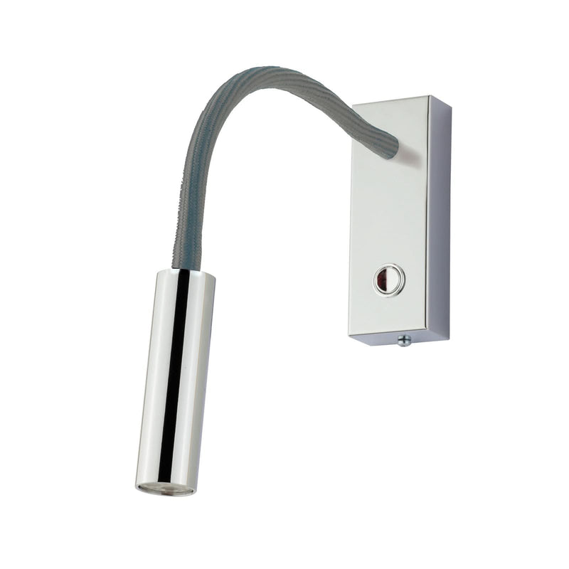 Applique murale LED Rocco en aluminium, chromé et gris, hauteur 35 cm