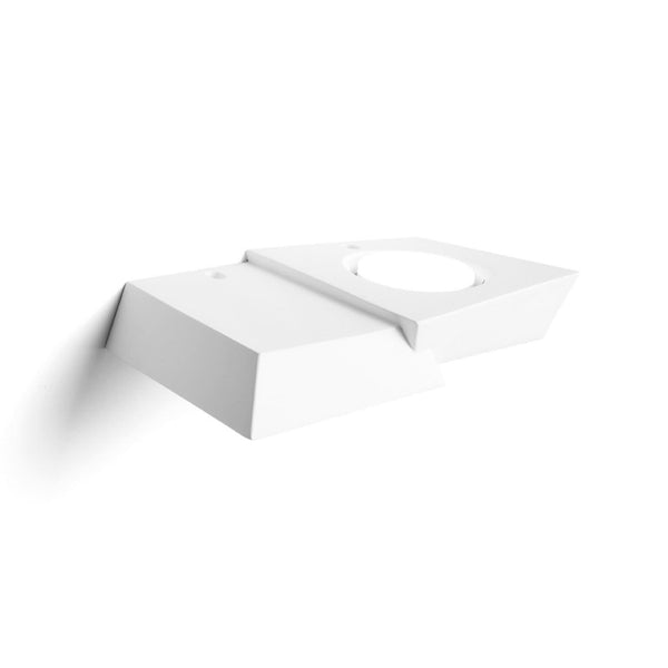 Applique murale Anchise en plâtre, blanc, 2 lumières, hauteur 6,4 cm
