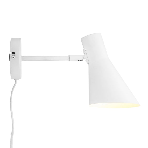Applique murale DL12 en métal, blanc, hauteur 20 cm