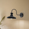 Applique murale Berceste 182-A en métal, noir et or, hauteur 23 cm