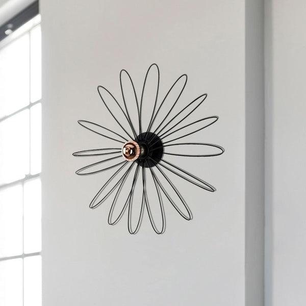 Applique murale Hemdem 707-A en métal, noir, Ø 58 cm