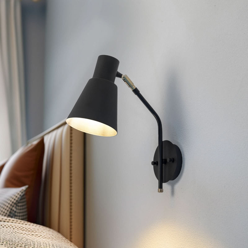 Applique murale Sivani MR-664 en métal, noir et or, hauteur 40 cm