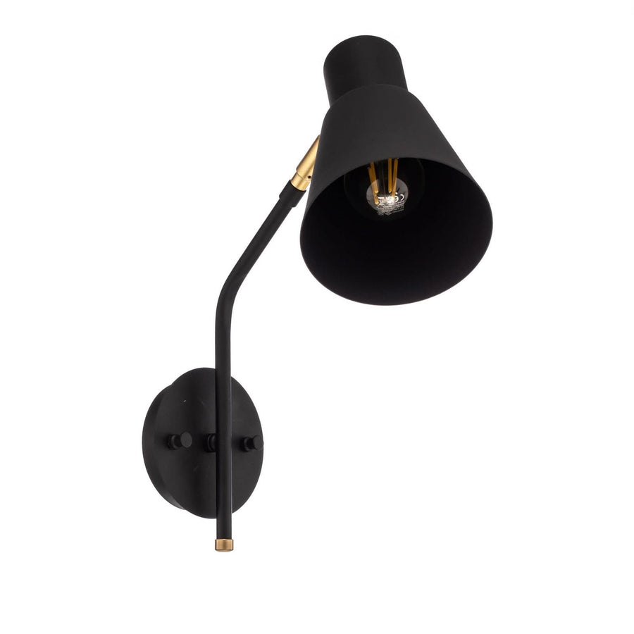 Applique murale Sivani MR-664 en métal, noir et or, hauteur 40 cm