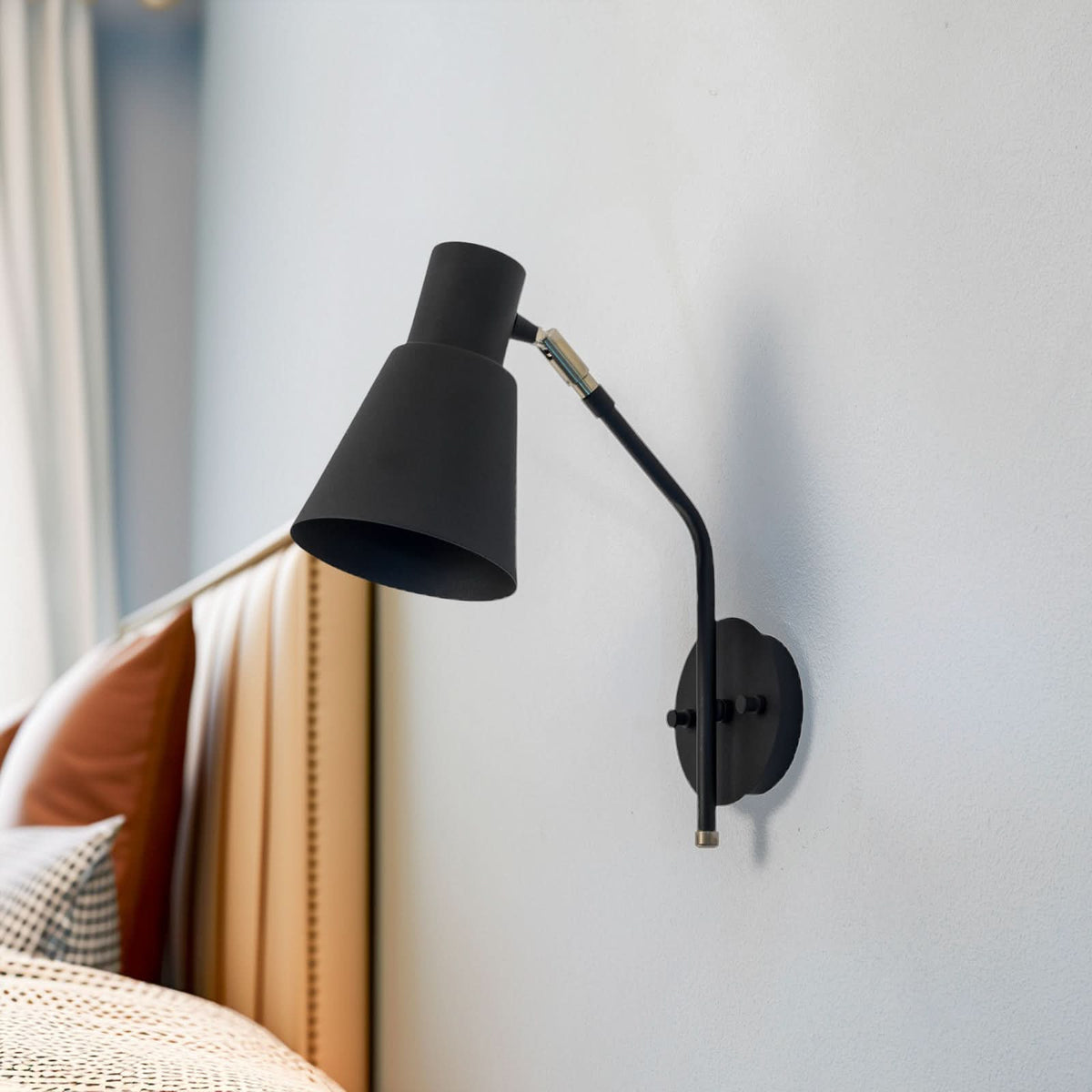 Applique murale Sivani MR-664 en métal, noir et or, hauteur 40 cm