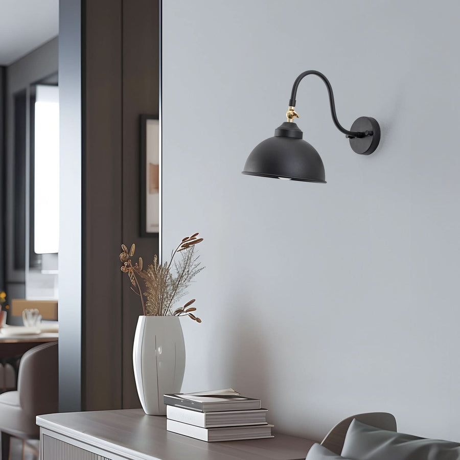Applique murale Saglam 3742 en métal, noir, Ø 21 cm