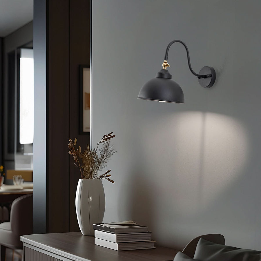 Applique murale Saglam 3742 en métal, noir, Ø 21 cm
