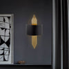 Applique murale 616-A en métal, noir et doré, hauteur 75 cm