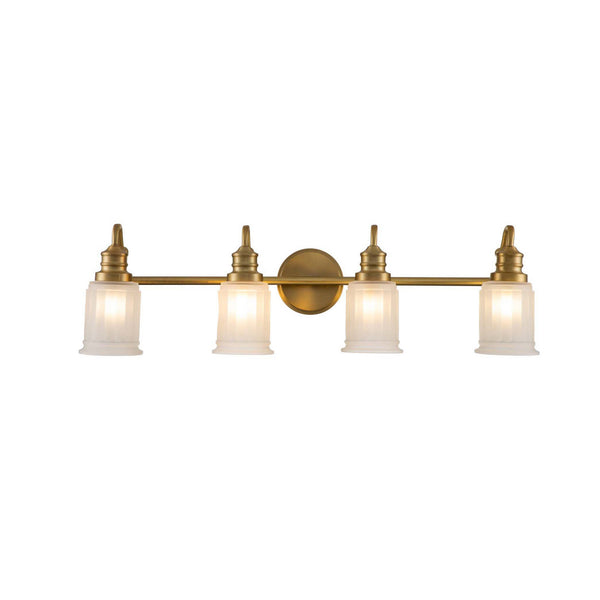 Applique murale Swell en verre, laiton brossé et blanc, 4 lumières, hauteur 23,7 cm, IP44
