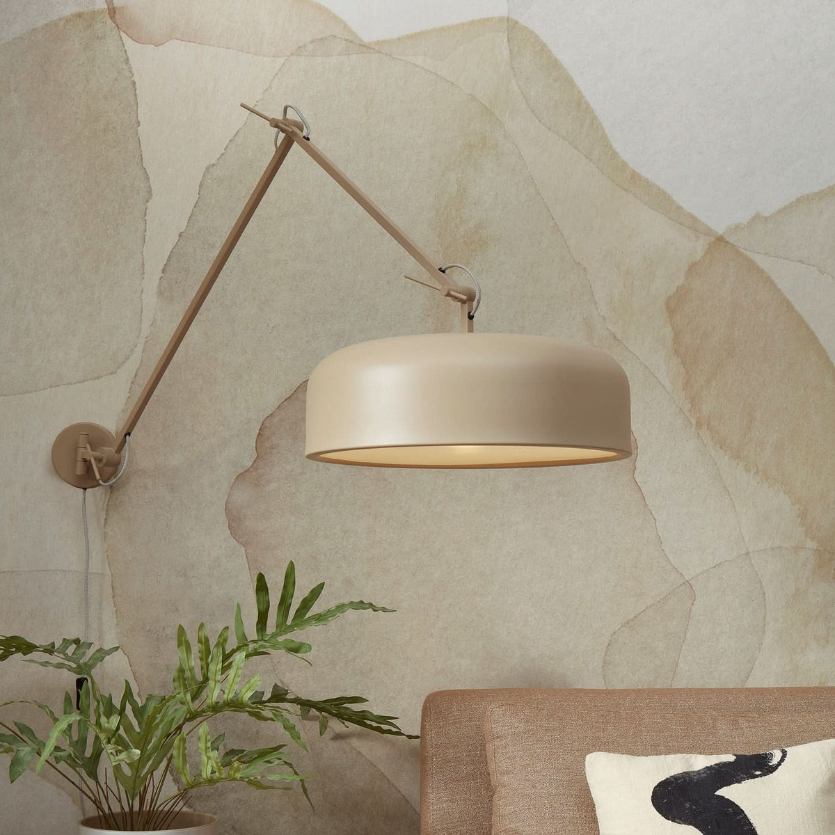 Applique murale Marseille en métal, sable, hauteur 80 cm