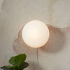 Applique murale Sapporo en verre, blanc, Ø 28 cm