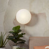 Applique murale Sapporo en verre, blanc, Ø 34 cm