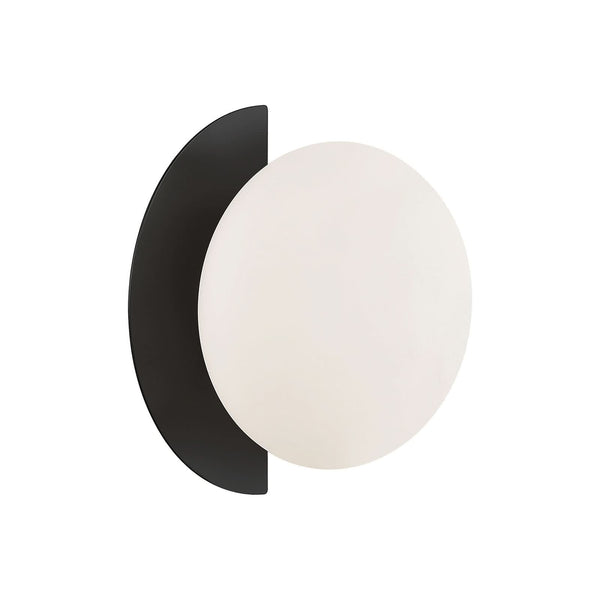 Applique murale Darcy en verre, noir, hauteur 17 cm
