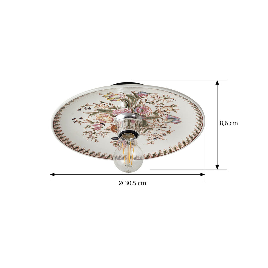 Applique murale Faelira en aluminium, blanc et rose, Ø 30,5 cm
