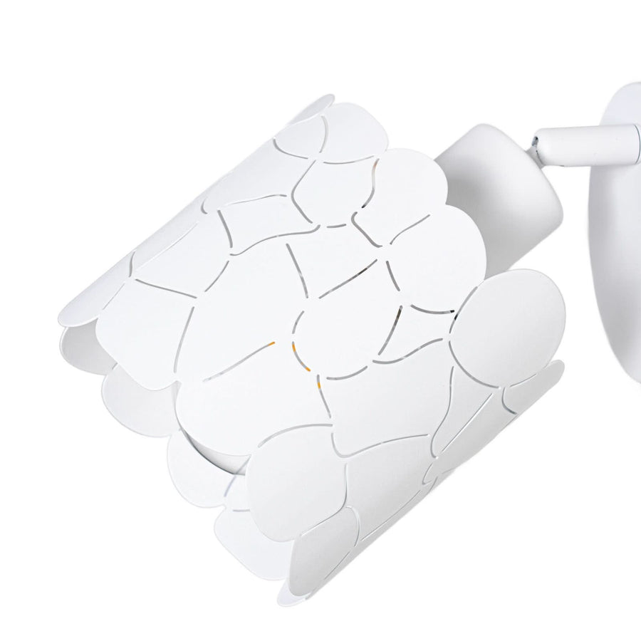 Applique murale en métal, blanc, hauteur 13 cm