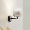 Applique murale LED en verre, gris et noir, hauteur 21,5 cm