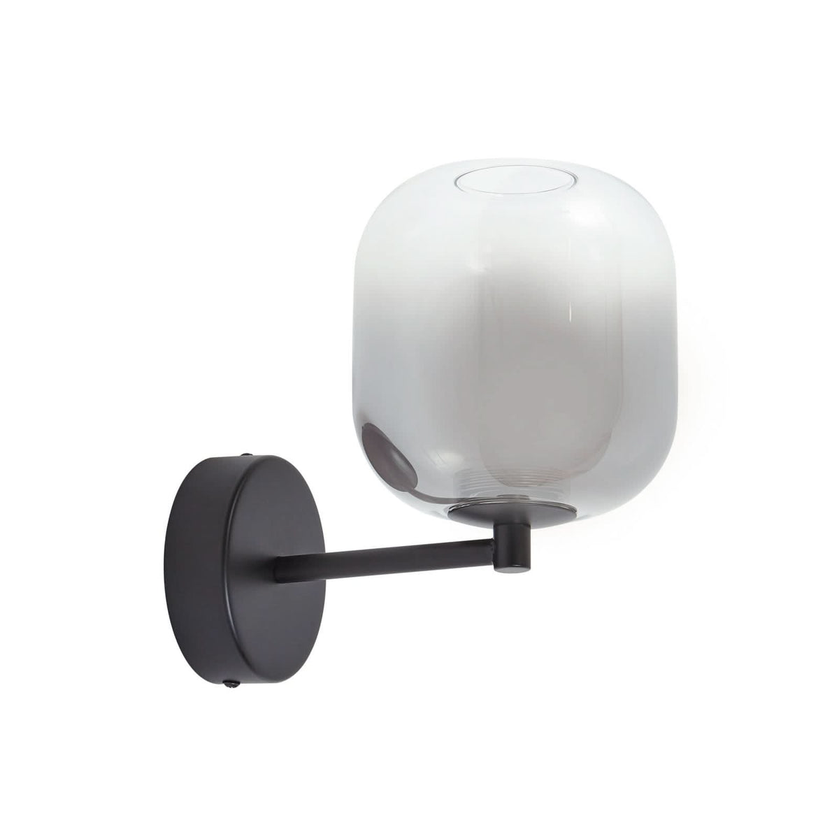 Applique murale LED en verre, gris et noir, hauteur 21,5 cm