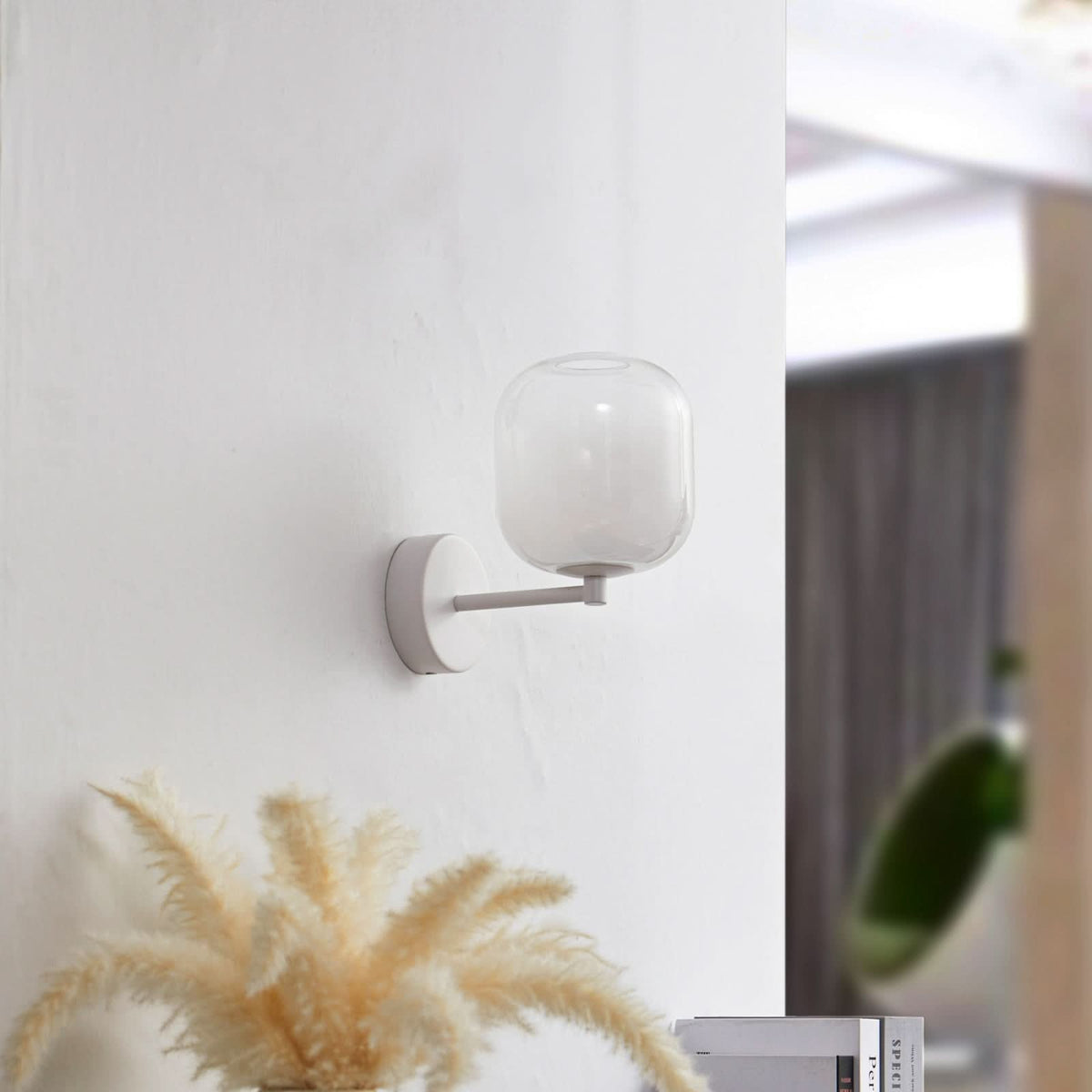 Applique murale LED Avelina en verre, blanc, Ø 14 cm
