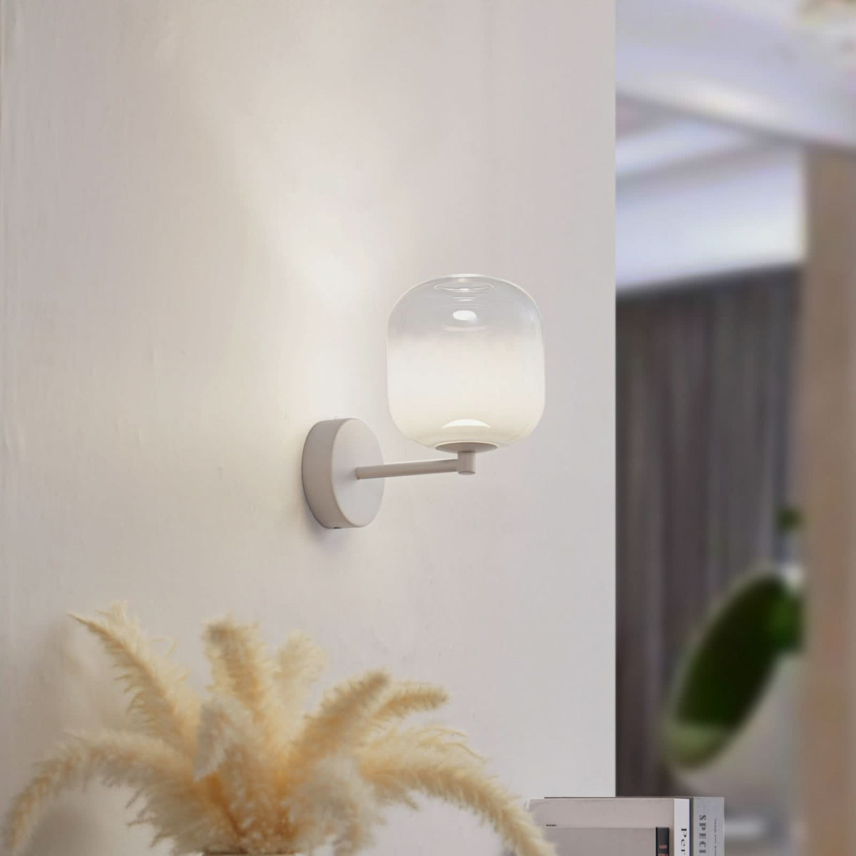 Applique murale LED Avelina en verre, blanc, Ø 14 cm