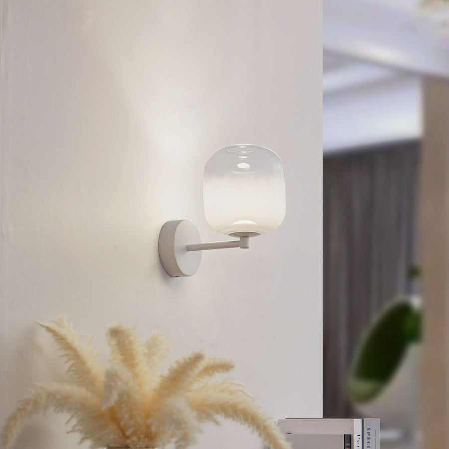Applique murale LED Avelina en verre, blanc, Ø 14 cm