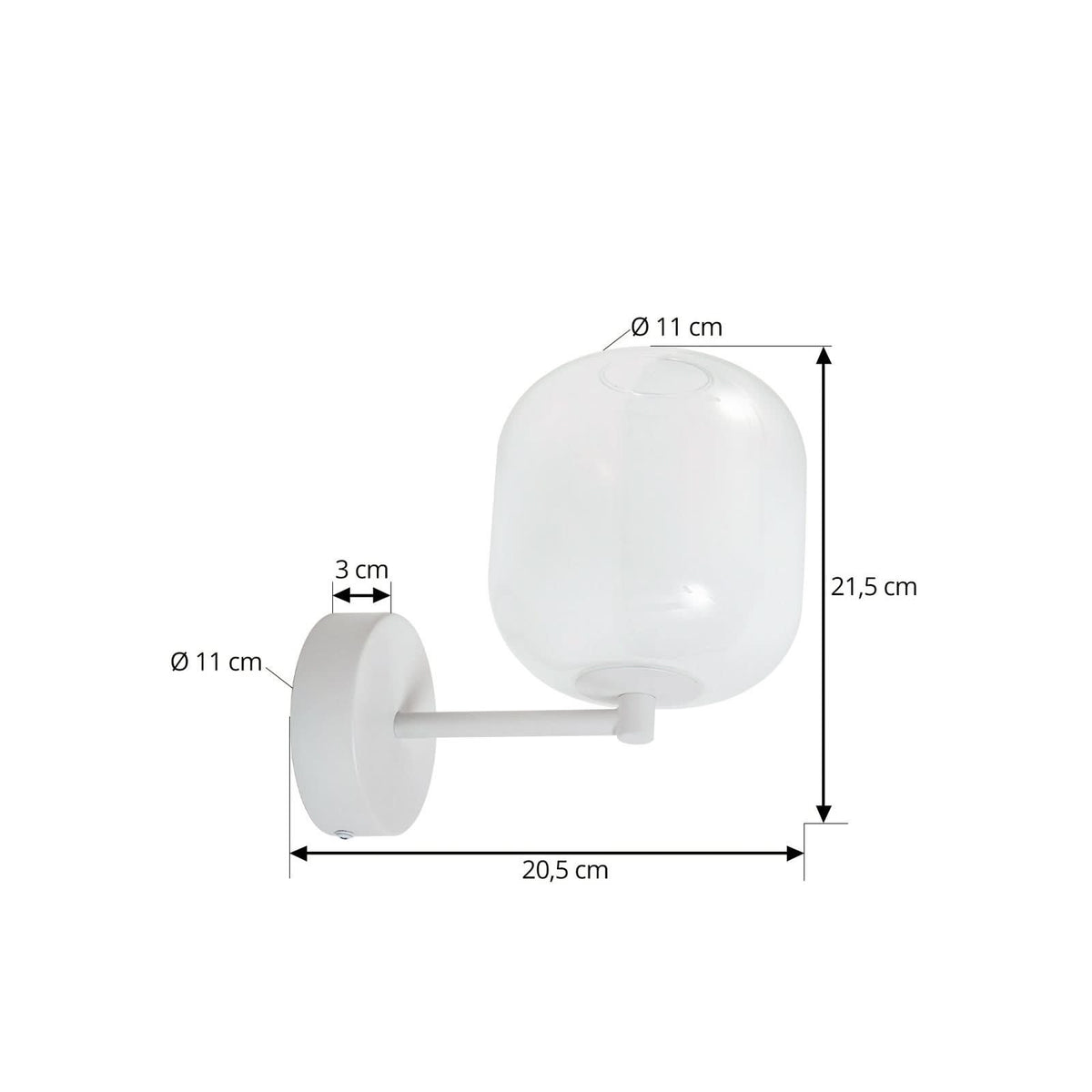 Applique murale LED Avelina en verre, blanc, Ø 14 cm