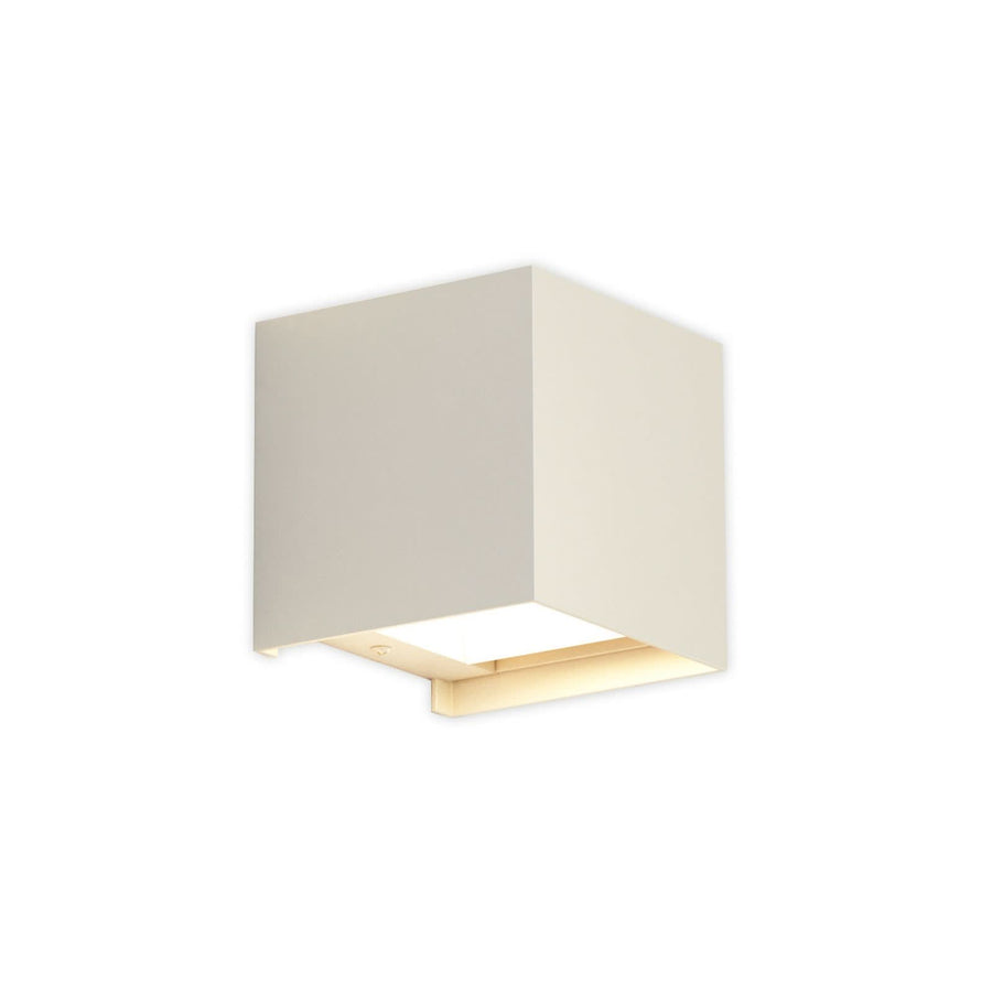 Applique murale Zuza 2 en aluminium, crème satiné, hauteur 10 cm