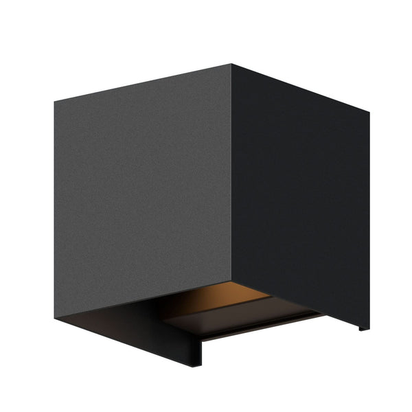 Applique d'extérieur LED Cube en aluminium, noir, hauteur 10 cm, IP54