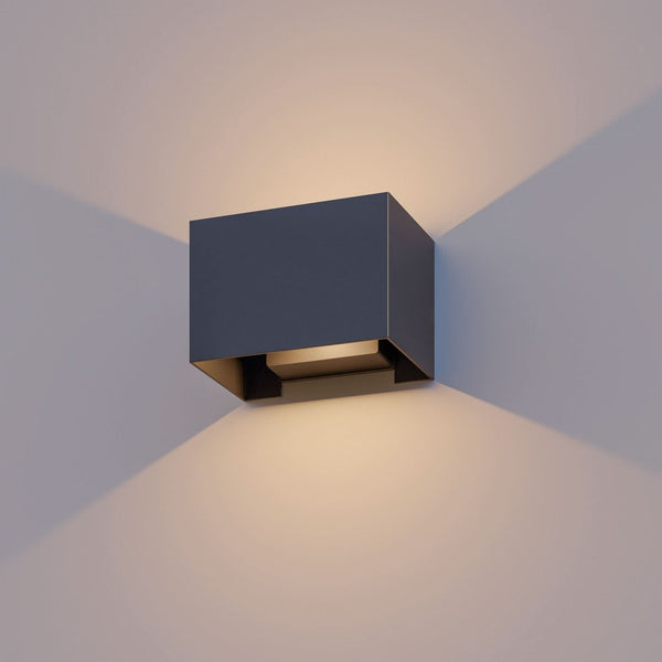Applique d'extérieur LED Rectangle en aluminium, noir, hauteur 10 cm, IP54