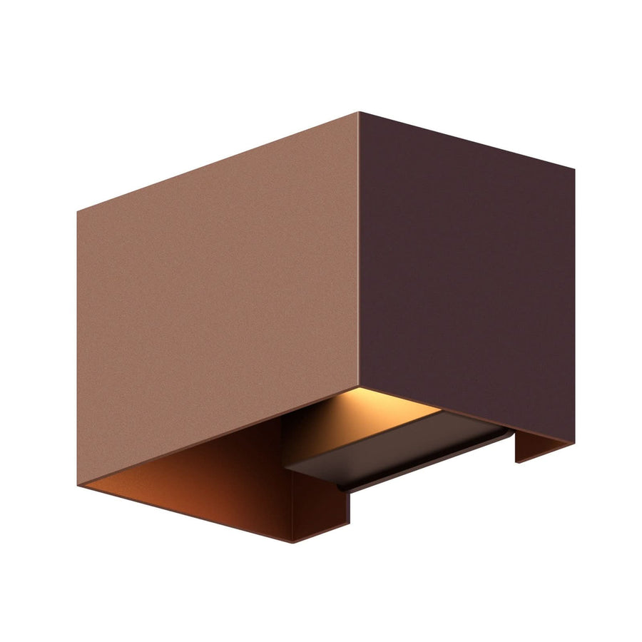 Applique d'extérieur LED Rectangle (éclairage en aluminium, rouille, hauteur 10 cm, IP54