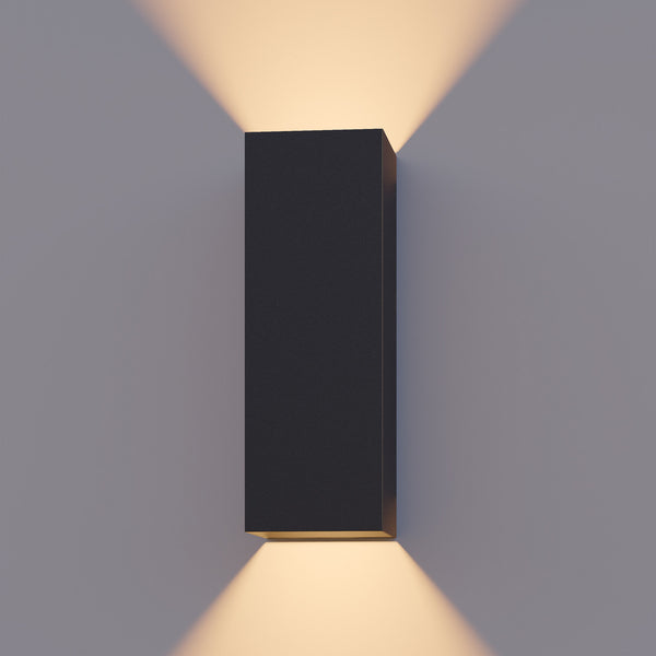 Applique d'extérieur LED Rectangle en verre, noir, hauteur 23 cm, IP54