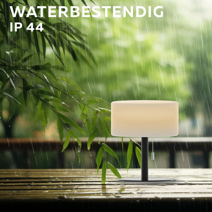 Lampe à poser d'extérieur LED rechargeable en métal, blanc, Ø 18 cm, IP44