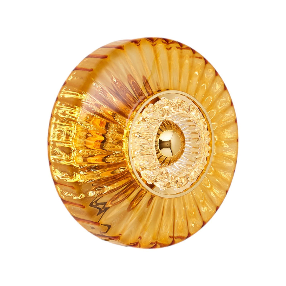 Applique murale New Wave Optic en verre, ambre teinté, Ø 26 cm