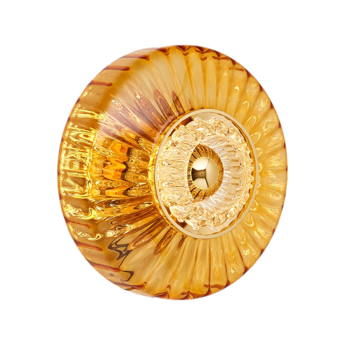Applique murale New Wave Optic en verre, ambre teinté, Ø 26 cm