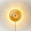 Applique murale New Wave Optic en verre, ambre teinté, Ø 26 cm