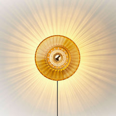 Applique murale New Wave Optic en verre, ambre teinté, Ø 26 cm