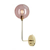 Applique murale Ballroom Long en verre, rose et doré, hauteur 57 cm